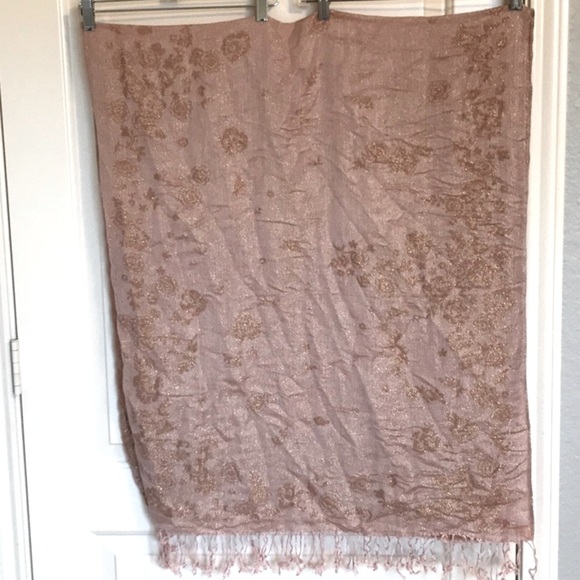 Beautiful Mauve Gold Pashmina Scarf Wrap - Picture 3 of 5